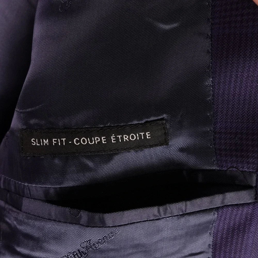 Ermenegildo Zegna Traveller Blue Wool Blazer Glen Check‎ 38R Italy Saks Fifth